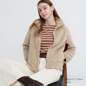 Uniqlo Sherpa Khaki Brown Teddy Jacket